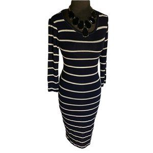 NWT Splendid Women's Nautical Stripe Tee Shirt Dress Navy Size Medium $140 X036